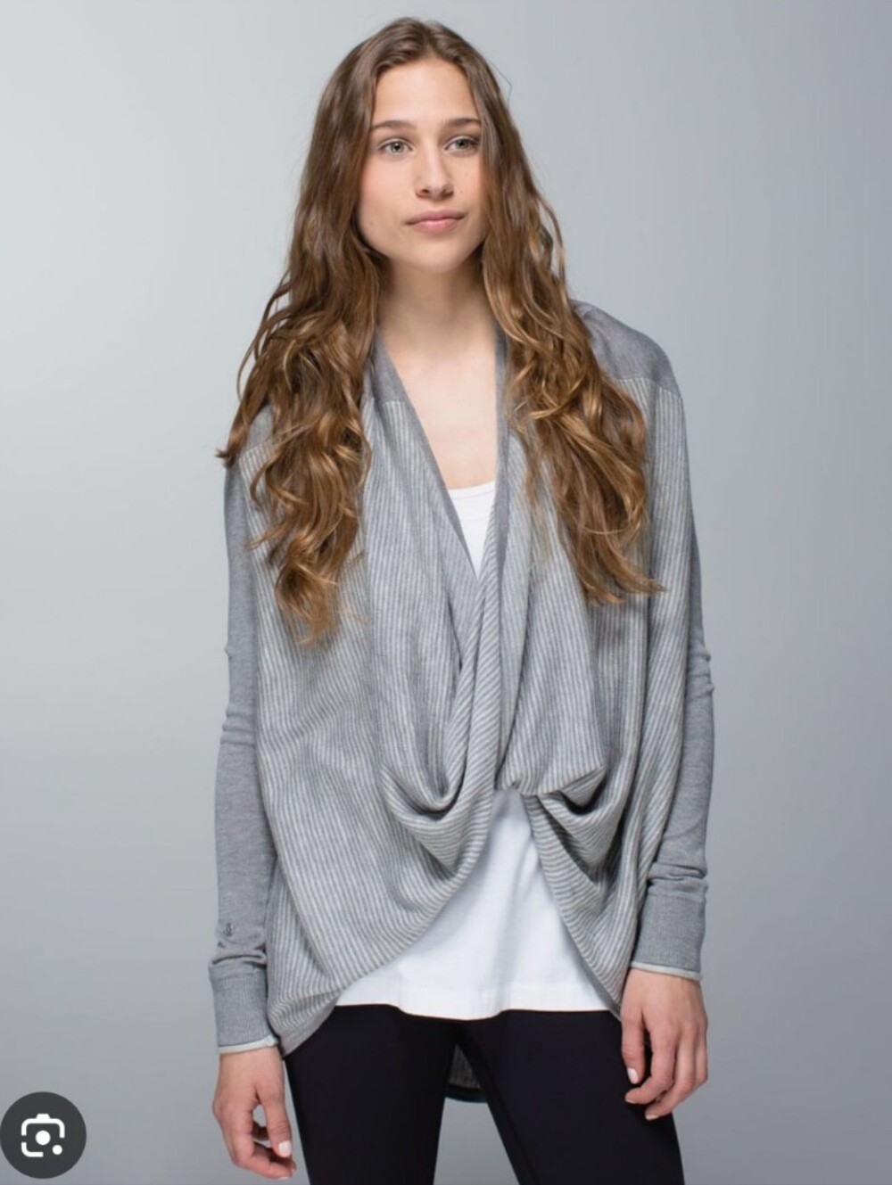 Lululemon Iconic Sweater Wrap Heathered Medium Grey Heathered Light Grey size 10